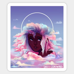 Lady In The Clouds Sticker